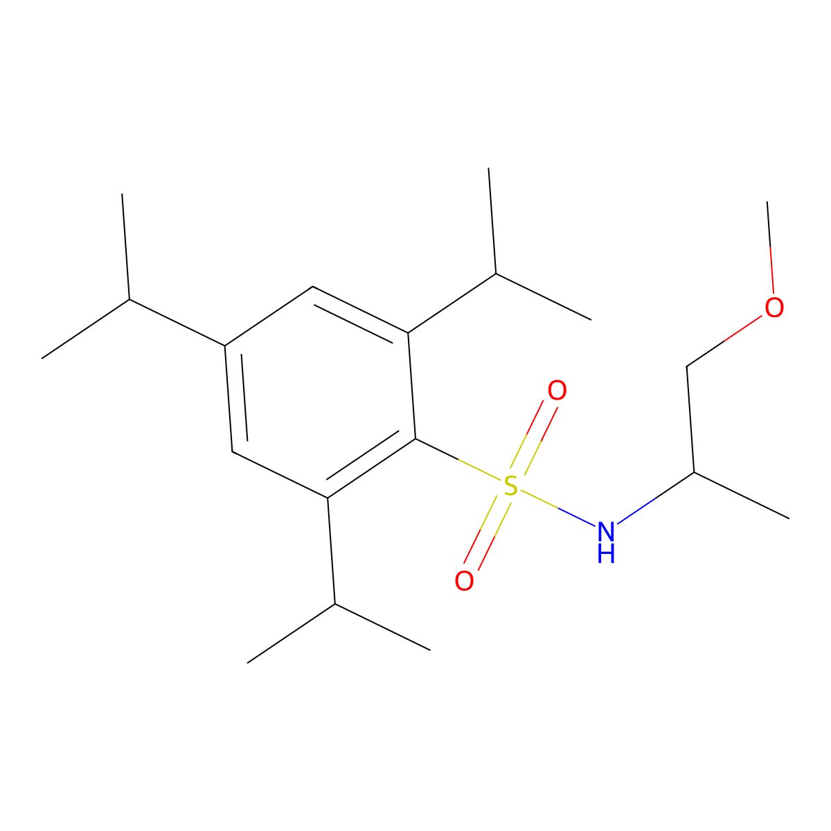N-(1-methoxypropan-2-yl)-2,4,6-tri(propan-2-yl)benzenesulfonamide molecular structure, CAS 349441-67-4