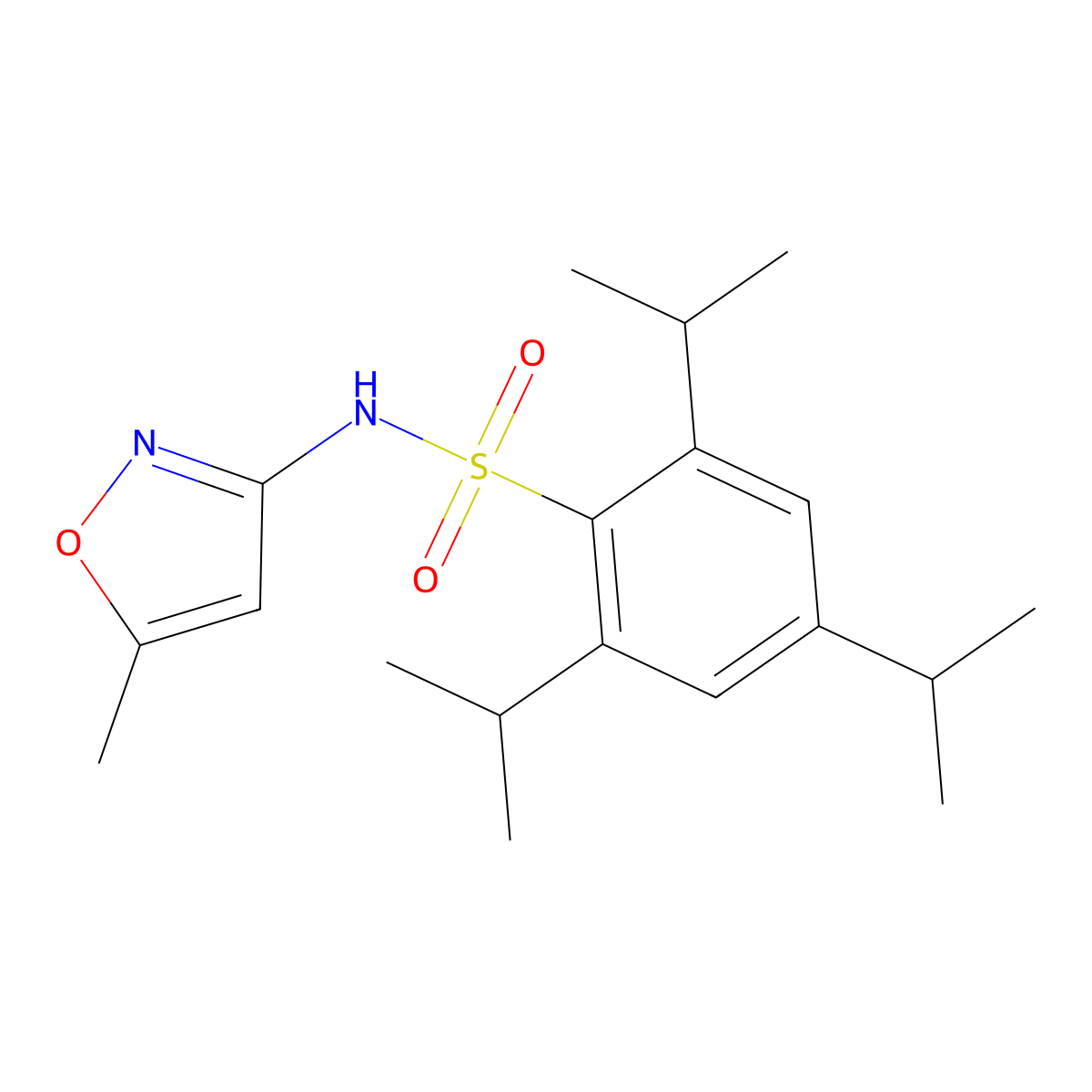 N-(5-methyl-1,2-oxazol-3-yl)-2,4,6-tri(propan-2-yl)benzenesulfonamide molecular structure, CAS 349441-70-9