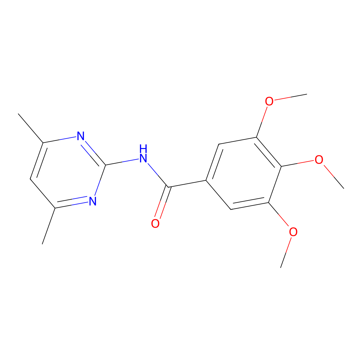 N-(4,6-dimethylpyrimidin-2-yl)-3,4,5-trimethoxybenzamide molecular structure, CAS 349441-84-5