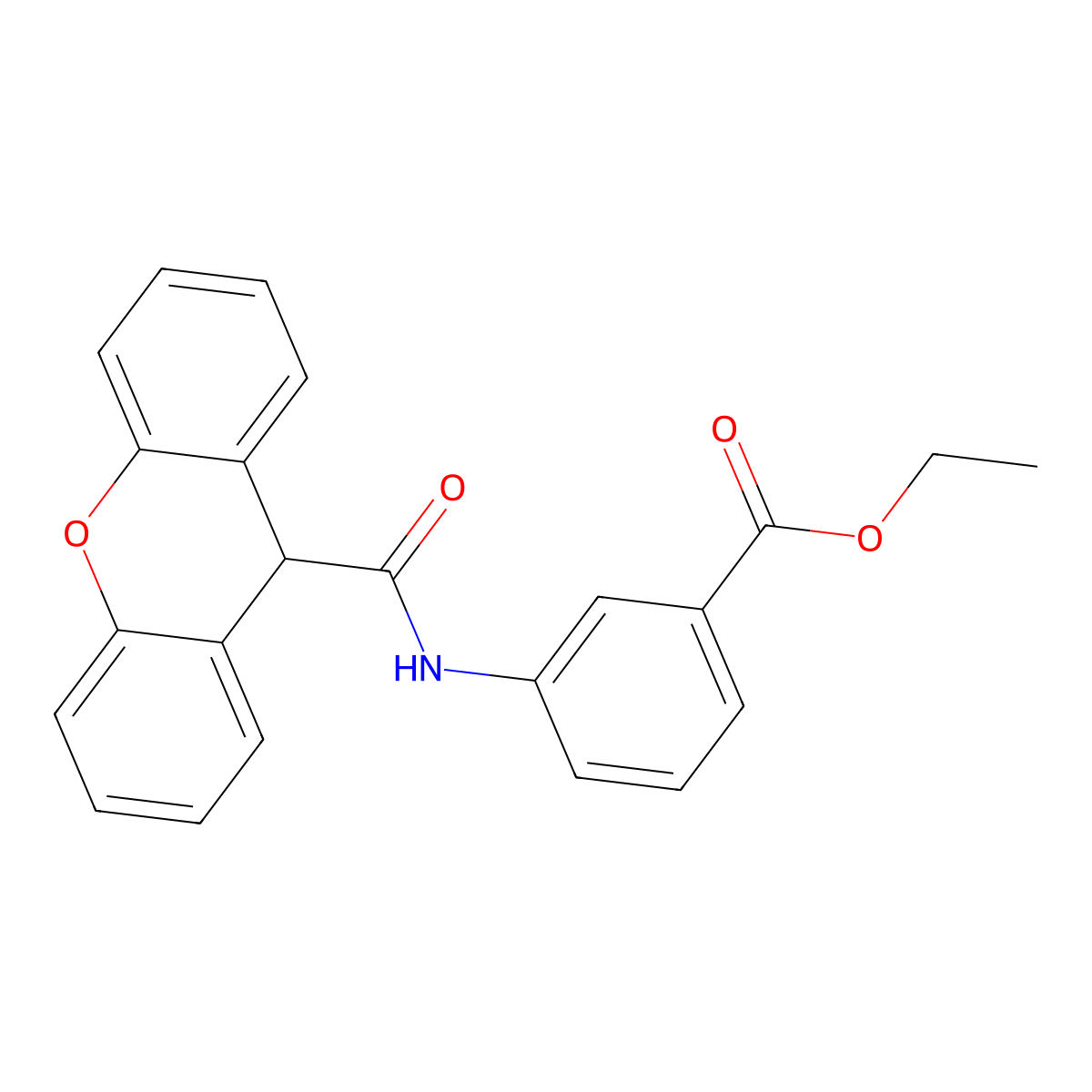 ethyl 3-(9H-xanthene-9-carboxamido)benzoate molecular structure, CAS 349441-95-8