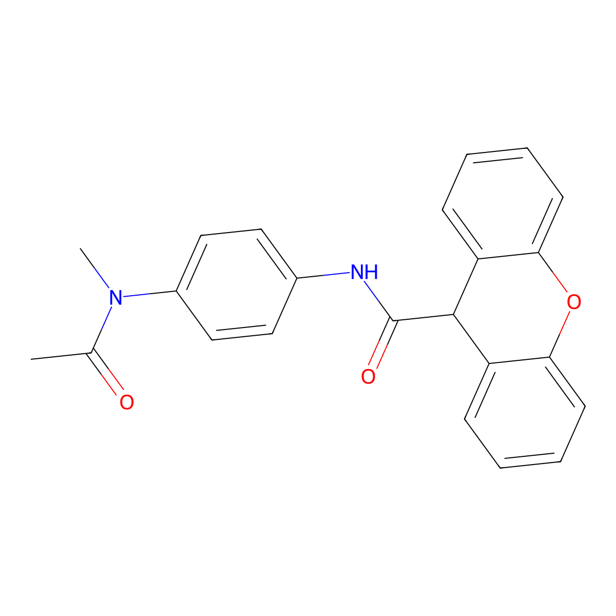 N-[4-[acetyl(methyl)amino]phenyl]-9H-xanthene-9-carboxamide molecular structure, CAS 349441-99-2
