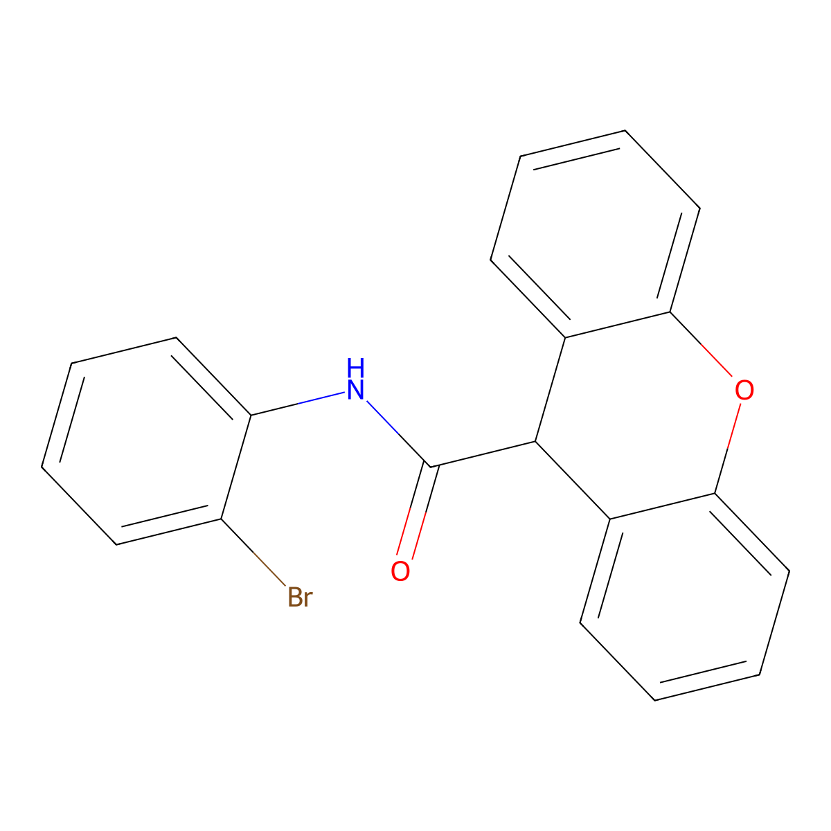 N-(2-bromophenyl)-9H-xanthene-9-carboxamide molecular structure, CAS 349442-12-2
