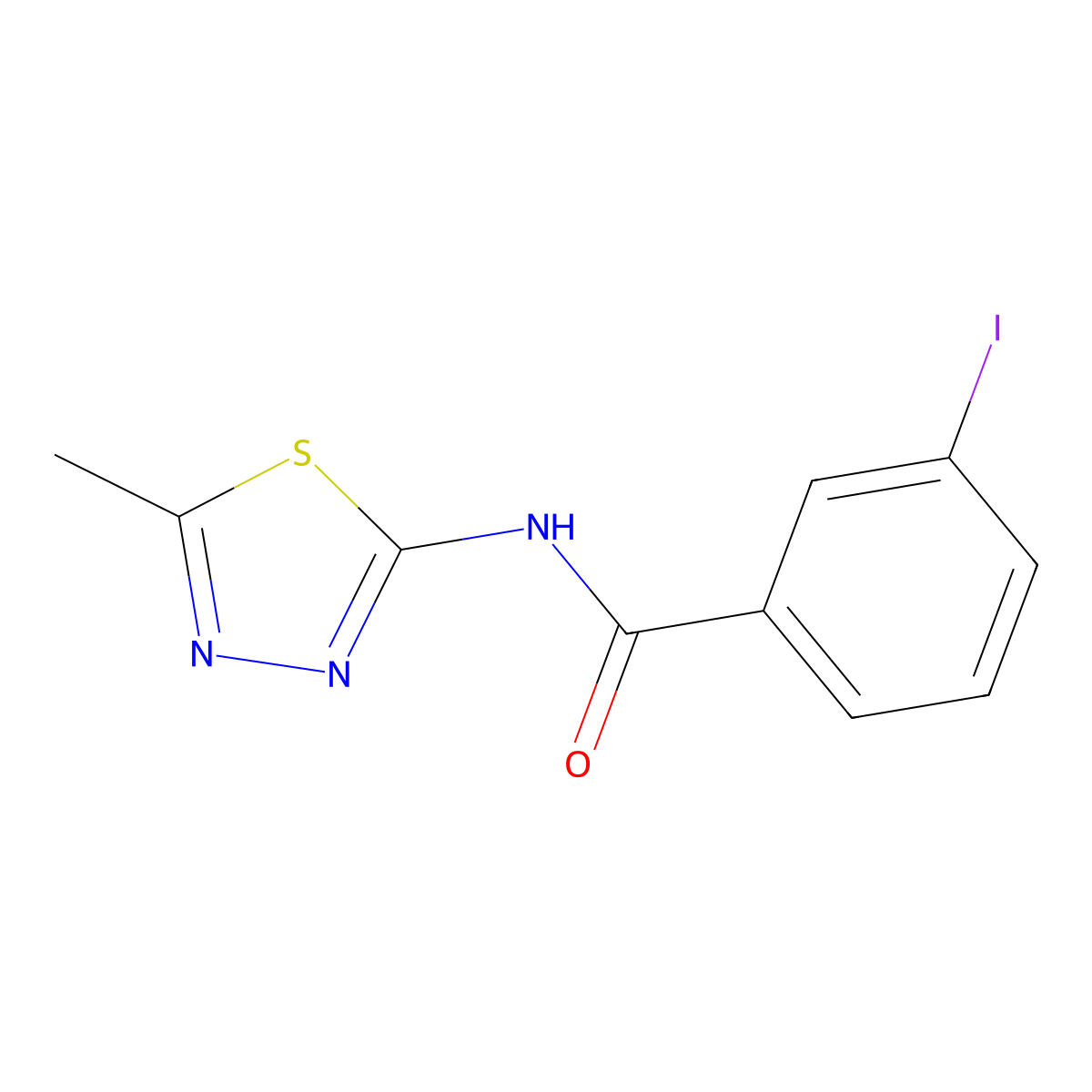 3-iodo-N-(5-methyl-1,3,4-thiadiazol-2-yl)benzamide molecular structure, CAS 349442-13-3