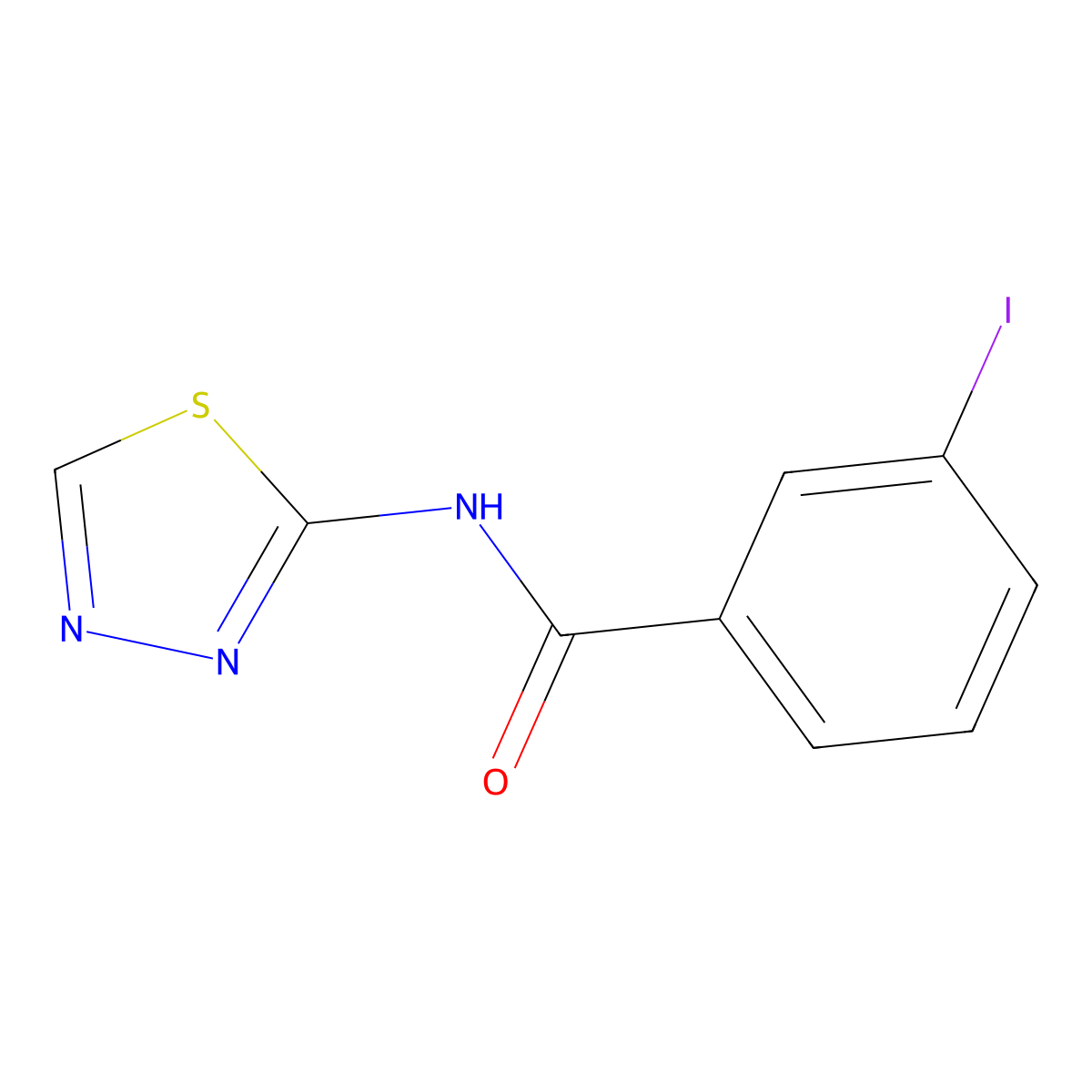 3-iodo-N-(1,3,4-thiadiazol-2-yl)benzamide molecular structure, CAS 349442-14-4