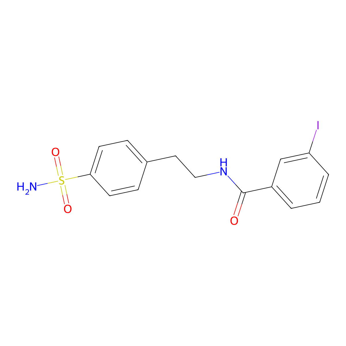 3-iodo-N-[2-(4-sulfamoylphenyl)ethyl]benzamide molecular structure, CAS 349442-17-7