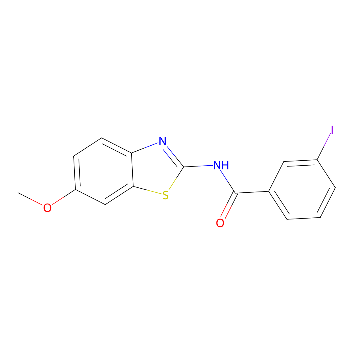 3-iodo-N-(6-methoxy-1,3-benzothiazol-2-yl)benzamide molecular structure, CAS 349442-18-8