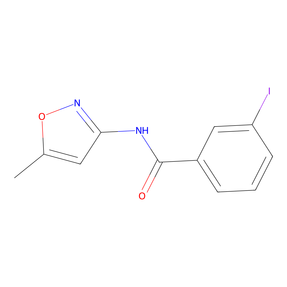 3-iodo-N-(5-methyl-1,2-oxazol-3-yl)benzamide molecular structure, CAS 349442-21-3