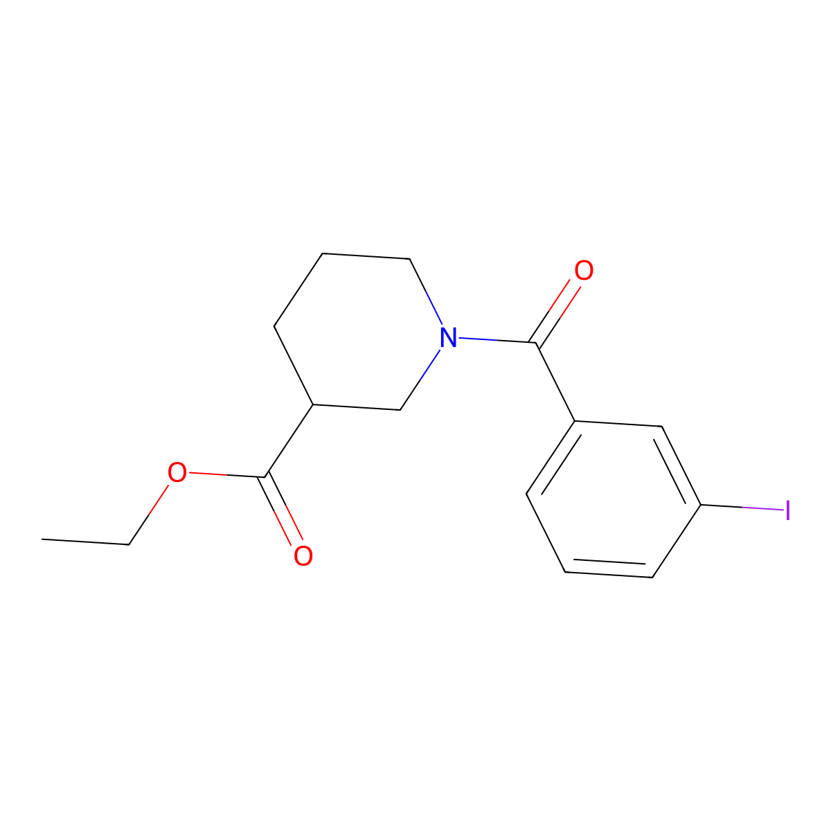 Ethyl 1-(3-iodobenzoyl)piperidine-3-carboxylate molecular structure, CAS 349442-23-5