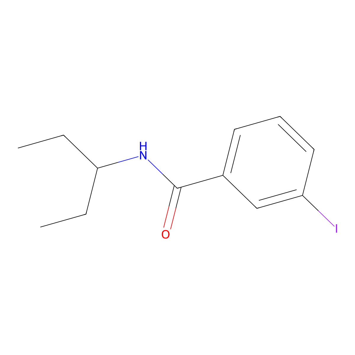 3-iodo-N-(pentan-3-yl)benzamide molecular structure, CAS 349442-24-6