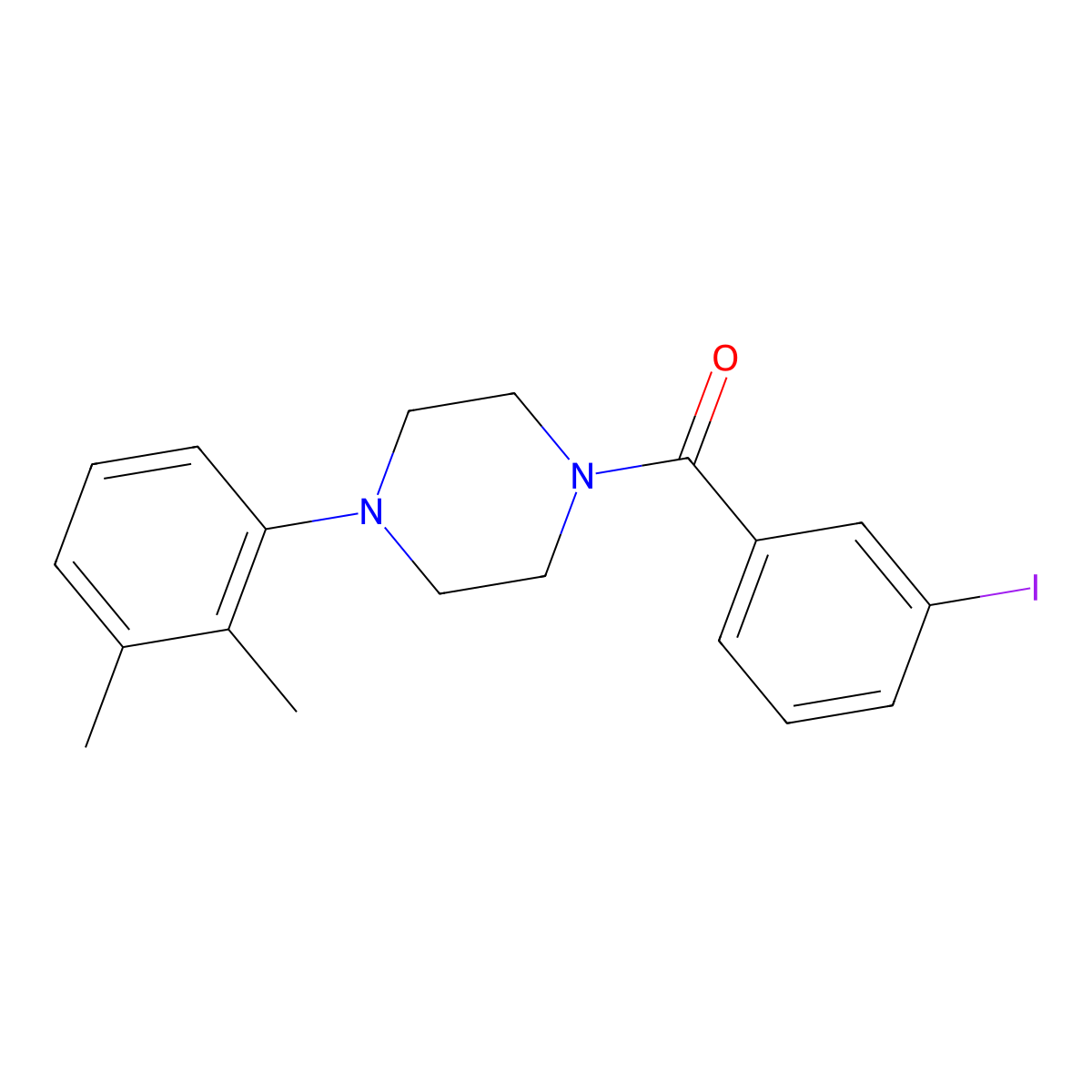 [4-(2,3-Dimethylphenyl)piperazin-1-yl]-(3-iodophenyl)methanone molecular structure, CAS 349442-31-5