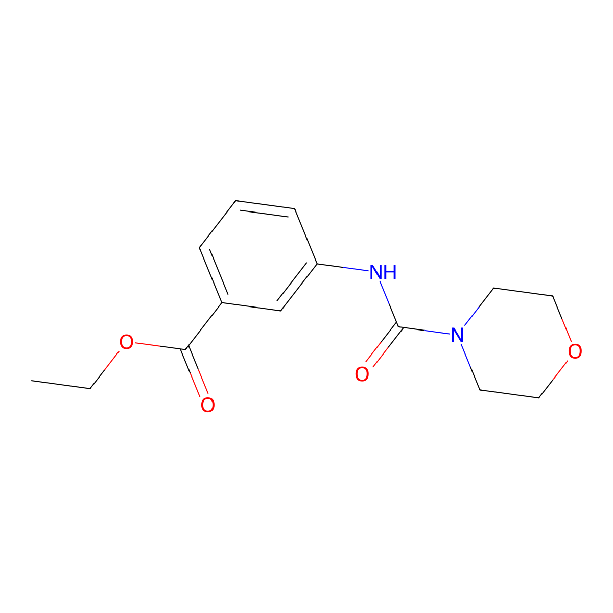 Ethyl 3-[(morpholin-4-ylcarbonyl)amino]benzoate molecular structure, CAS 349442-35-9