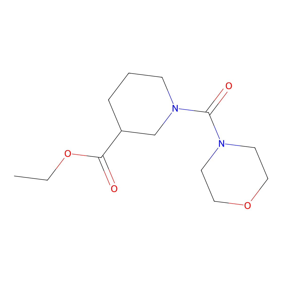 Ethyl 1-(morpholine-4-carbonyl)piperidine-3-carboxylate molecular structure, CAS 349442-43-9