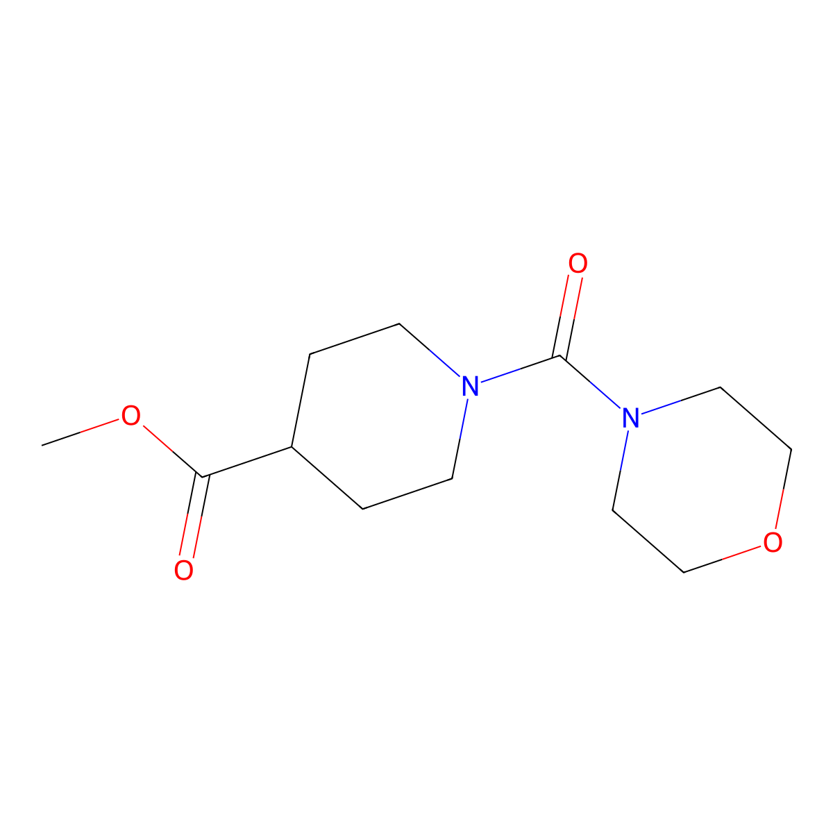 Methyl 1-(morpholine-4-carbonyl)piperidine-4-carboxylate molecular structure, CAS 349442-46-2