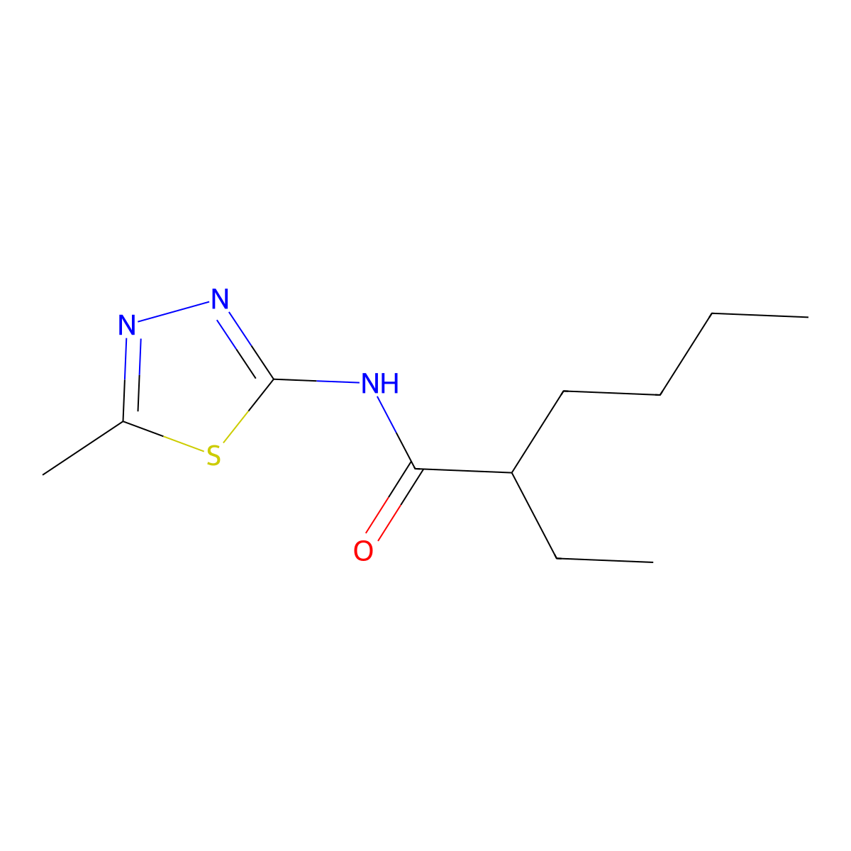 2-ethyl-N-(5-methyl-1,3,4-thiadiazol-2-yl)hexanamide molecular structure, CAS 349442-69-9