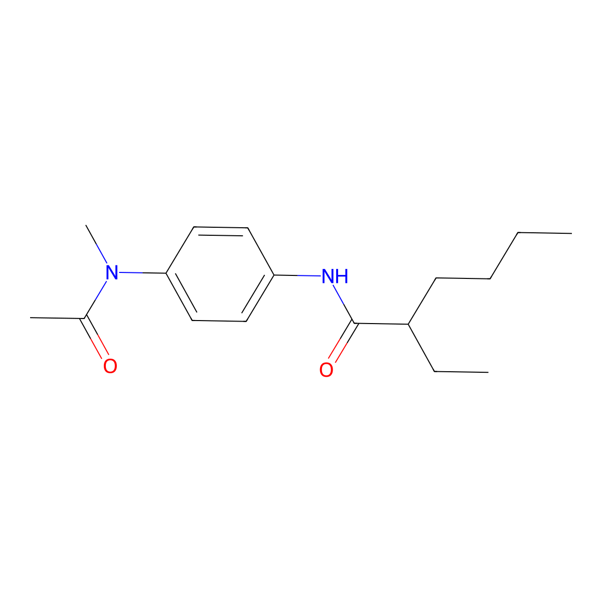 N-[4-[acetyl(methyl)amino]phenyl]-2-ethylhexanamide molecular structure, CAS 349442-75-7