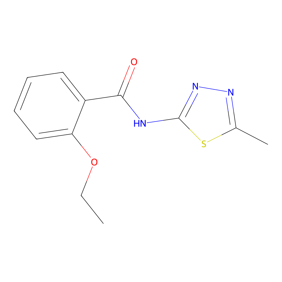 2-ethoxy-N-(5-methyl-1,3,4-thiadiazol-2-yl)benzamide molecular structure, CAS 349443-12-5
