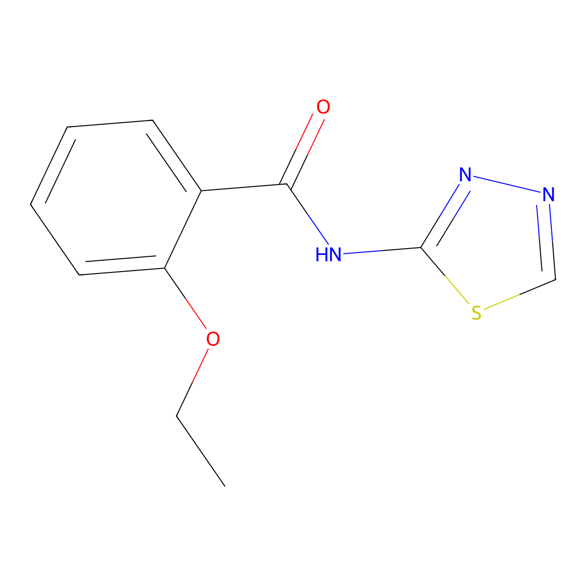 2-ethoxy-N-(1,3,4-thiadiazol-2-yl)benzamide molecular structure, CAS 349443-13-6