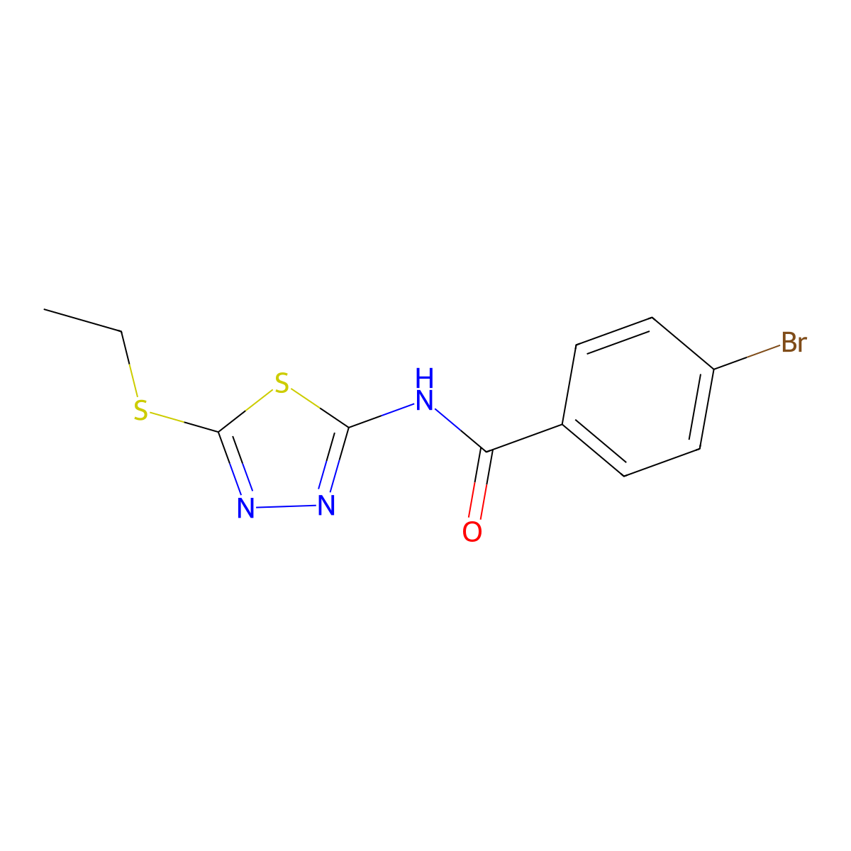 4-bromo-N-[5-(ethylsulfanyl)-1,3,4-thiadiazol-2-yl]benzamide molecular structure, CAS 349443-83-0