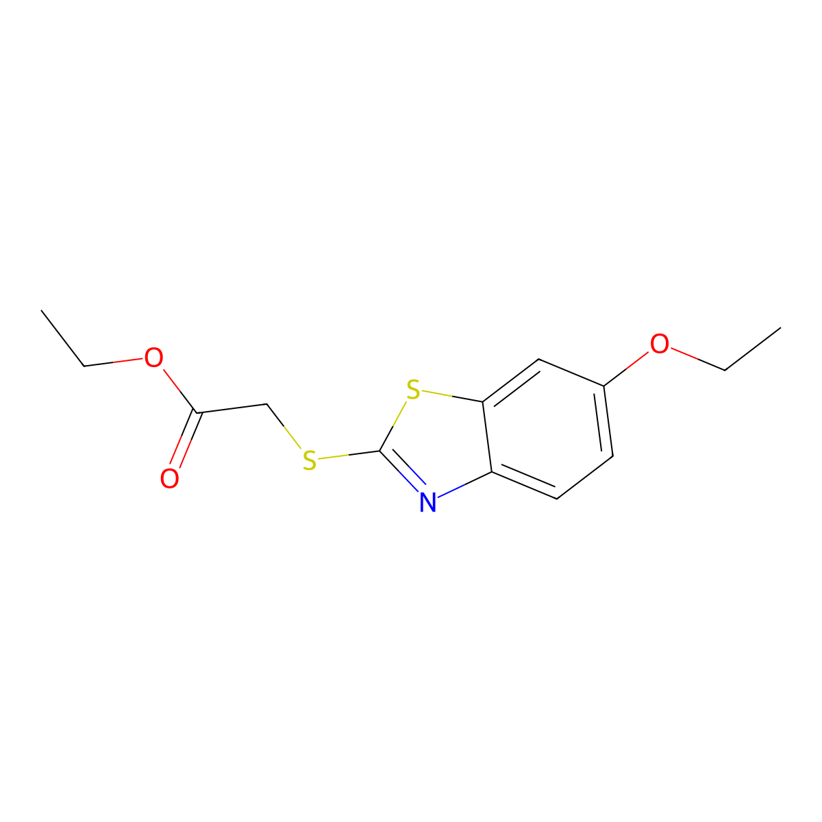 Ethyl 2-[(6-ethoxy-1,3-benzothiazol-2-yl)sulfanyl]acetate molecular structure, CAS 349445-04-1