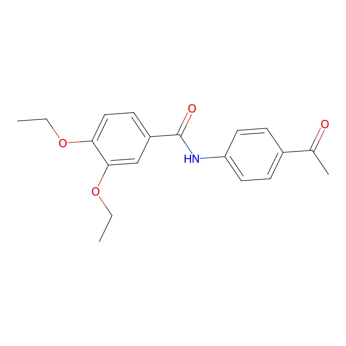 N-(4-acetylphenyl)-3,4-diethoxybenzamide molecular structure, CAS 349446-50-0