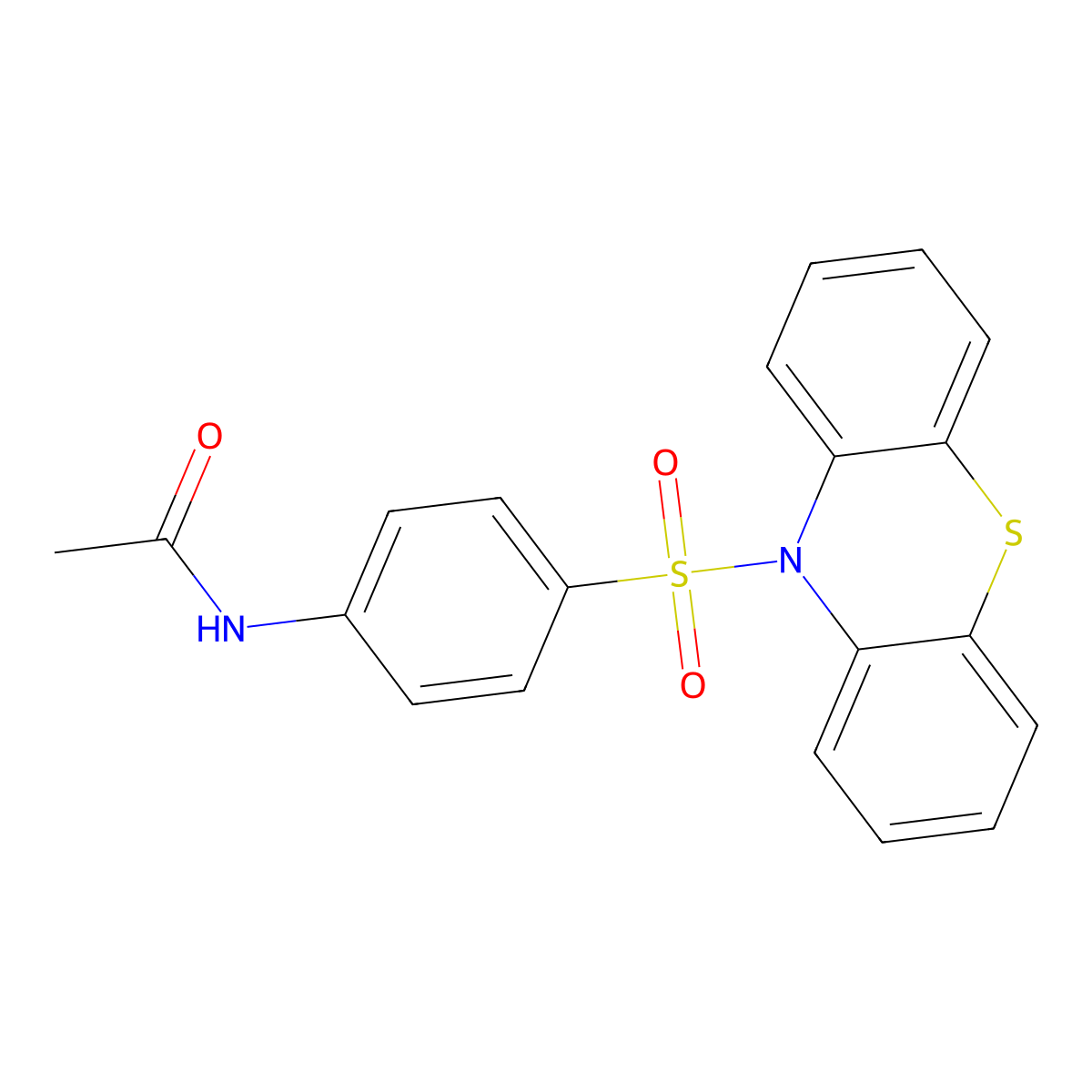 N-[4-(10H-phenothiazin-10-ylsulfonyl)phenyl]acetamide molecular structure, CAS 34945-70-5