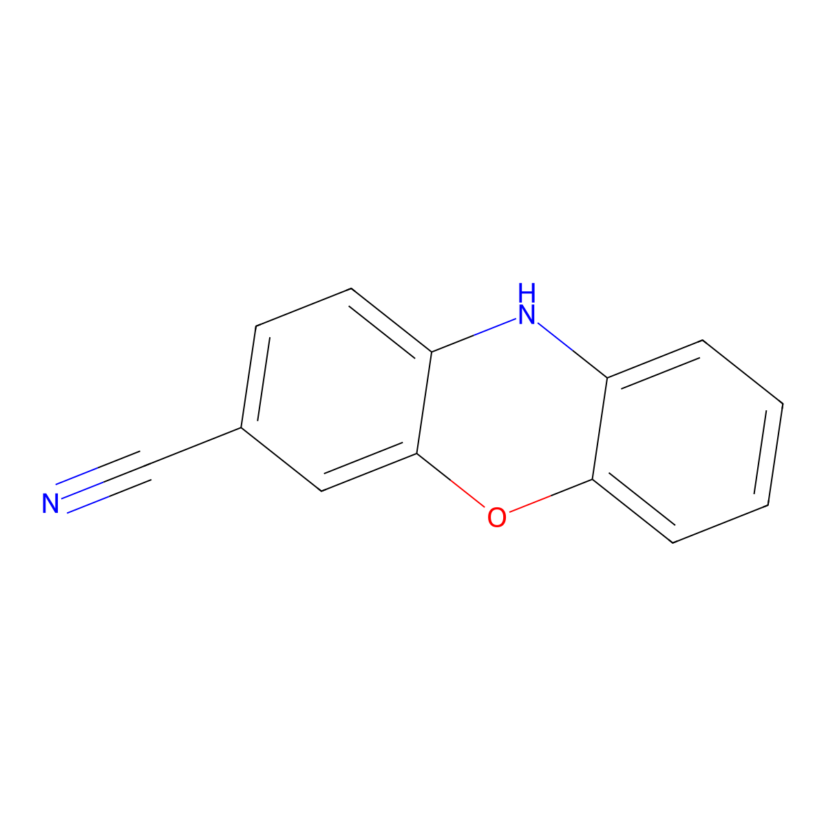 10H-phenoxazine-3-carbonitrile molecular structure, CAS 349453-39-0