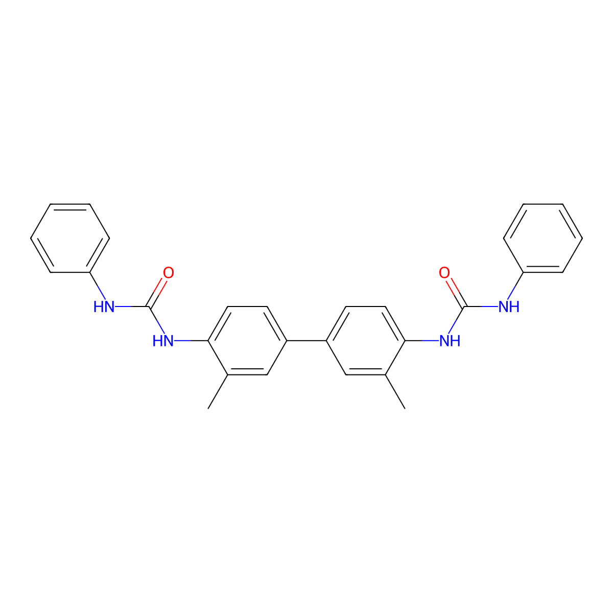 1-[2-Methyl-4-[3-methyl-4-(phenylcarbamoylamino)phenyl]phenyl]-3-phenylurea molecular structure, CAS 349454-57-5