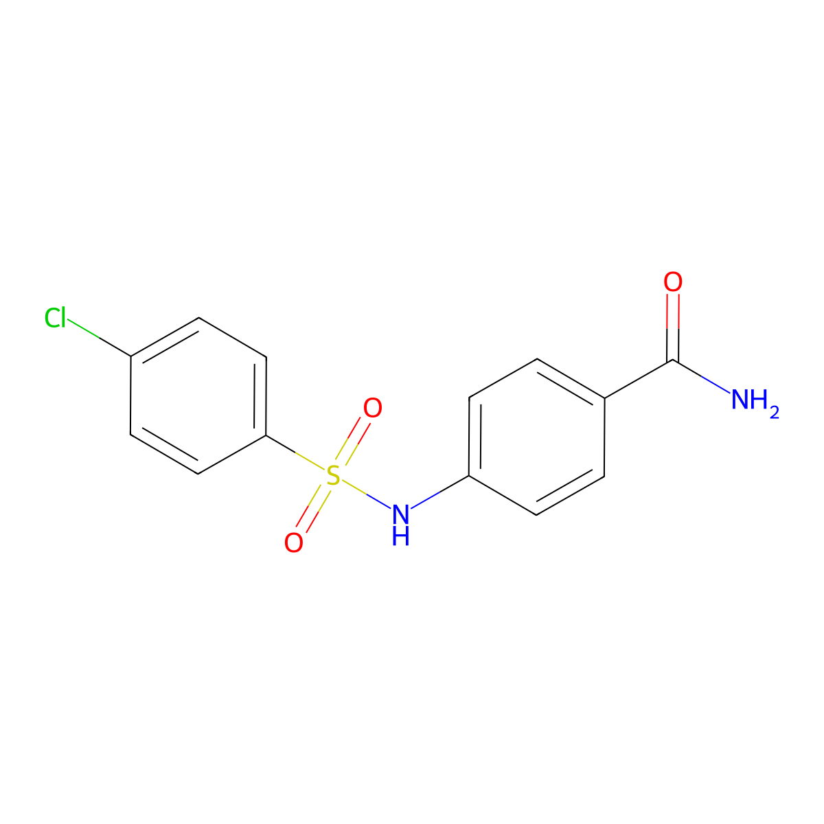 4-{[(4-Chlorophenyl)sulfonyl]amino}benzamide molecular structure, CAS 349456-00-4