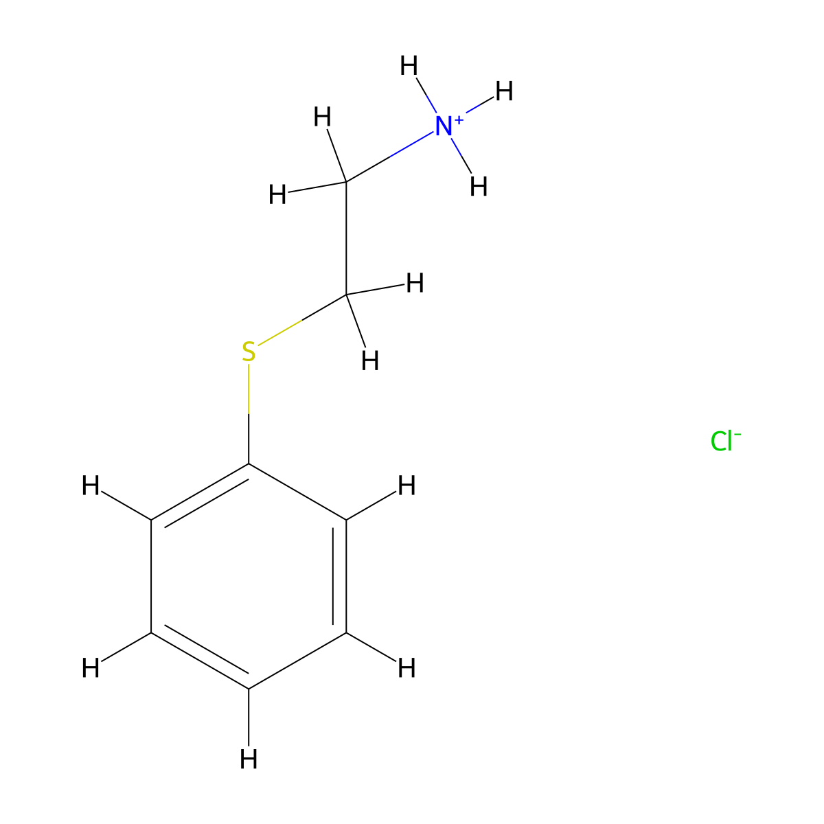 Ethanamine, 2-(phenylthio)-, hydrochloride molecular structure, CAS 34946-13-9