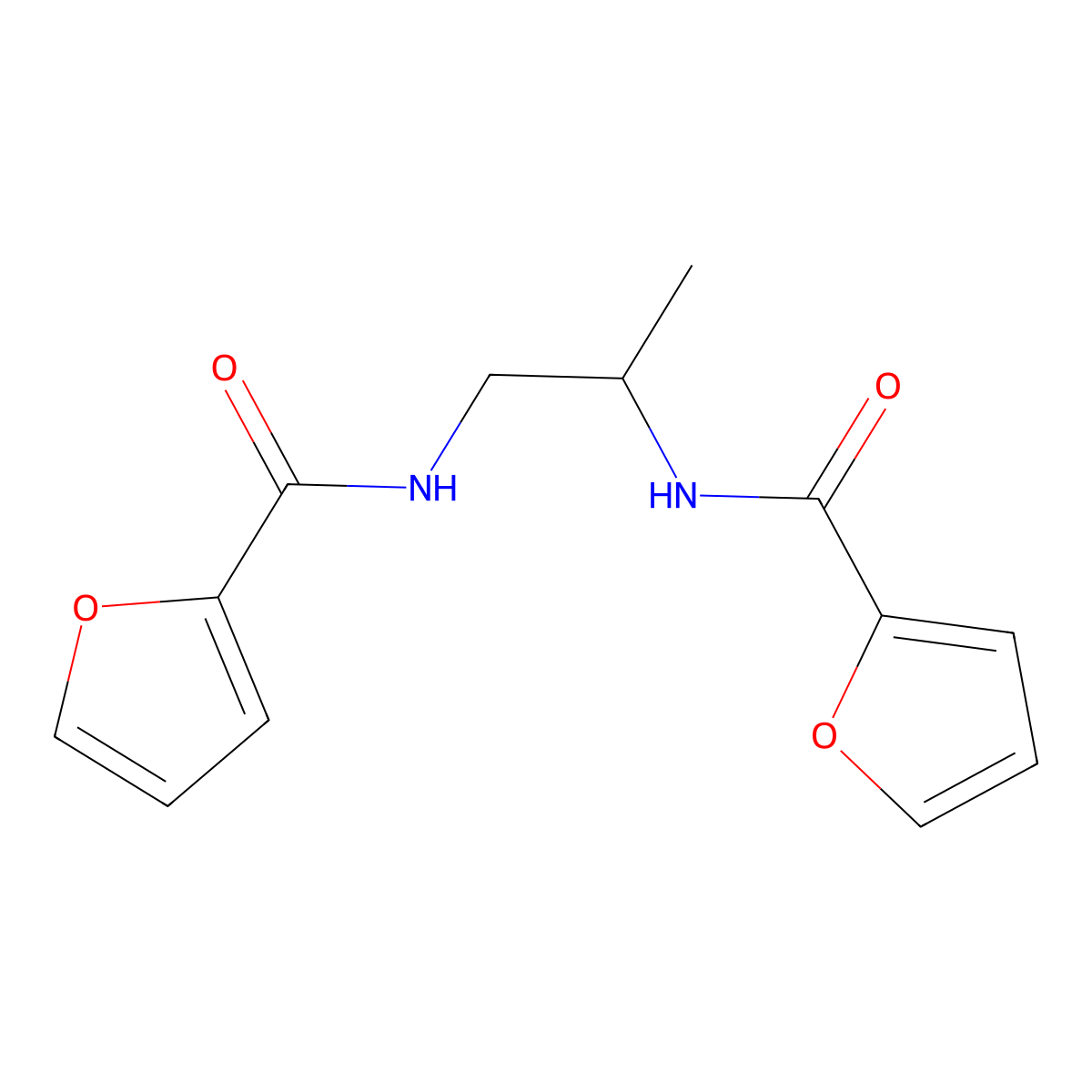 N-[2-(2-furoylamino)-1-methylethyl]-2-furamide molecular structure, CAS 349469-72-3