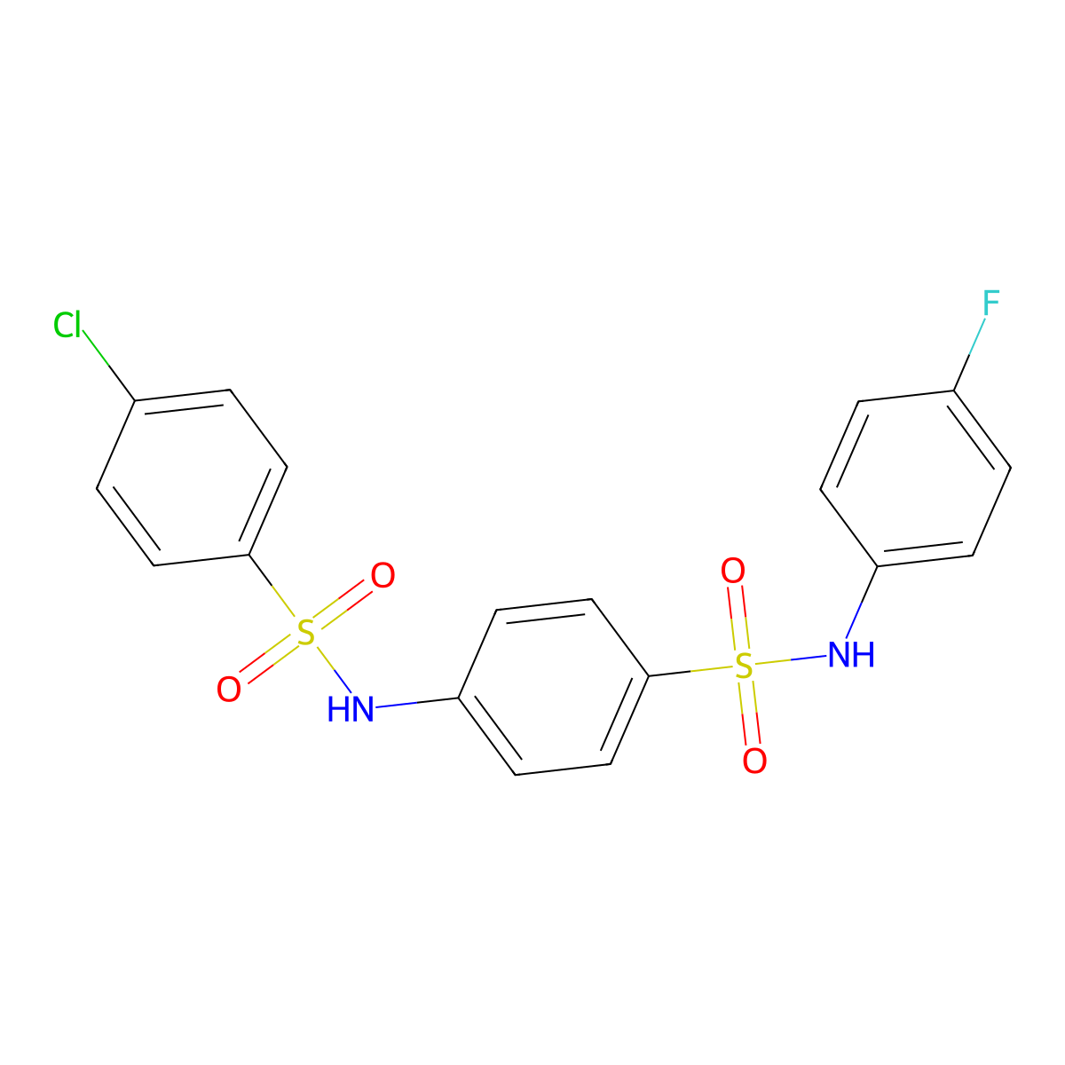 4-chloro-N-{4-[(4-fluorophenyl)sulfamoyl]phenyl}benzenesulfonamide molecular structure, CAS 349470-58-2