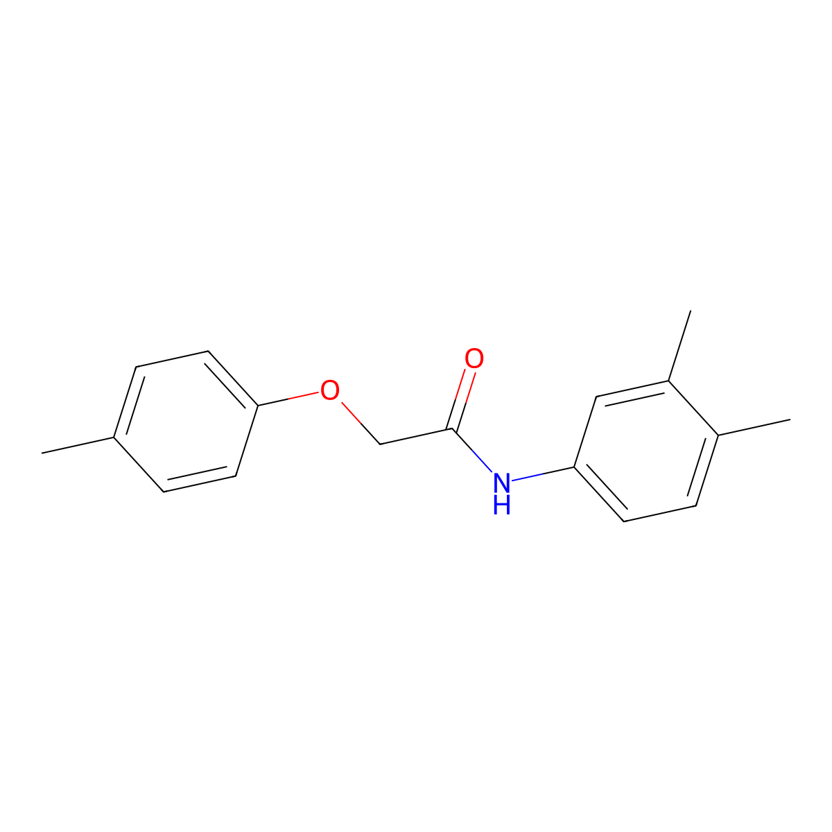 N-(3,4-dimethylphenyl)-2-(4-methylphenoxy)acetamide molecular structure, CAS 349473-72-9