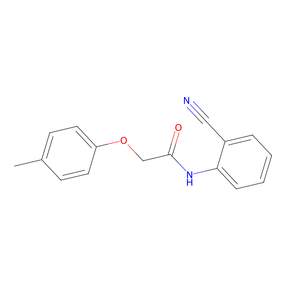 N-(2-cyanophenyl)-2-(4-methylphenoxy)acetamide molecular structure, CAS 349473-75-2
