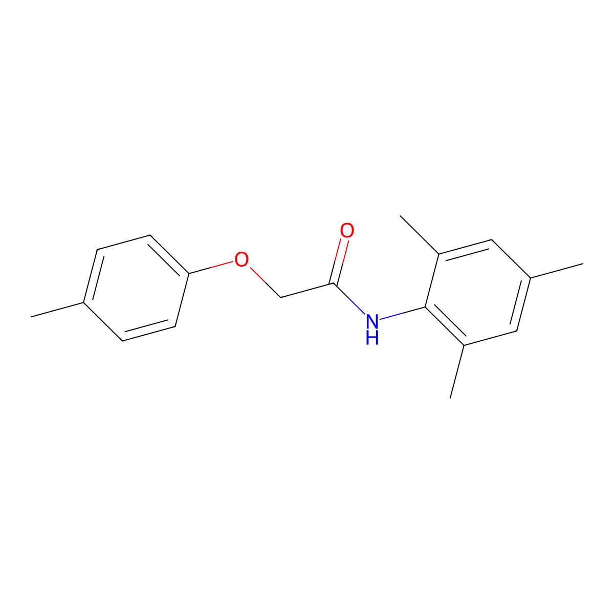 N-mesityl-2-(4-methylphenoxy)acetamide molecular structure, CAS 349473-76-3