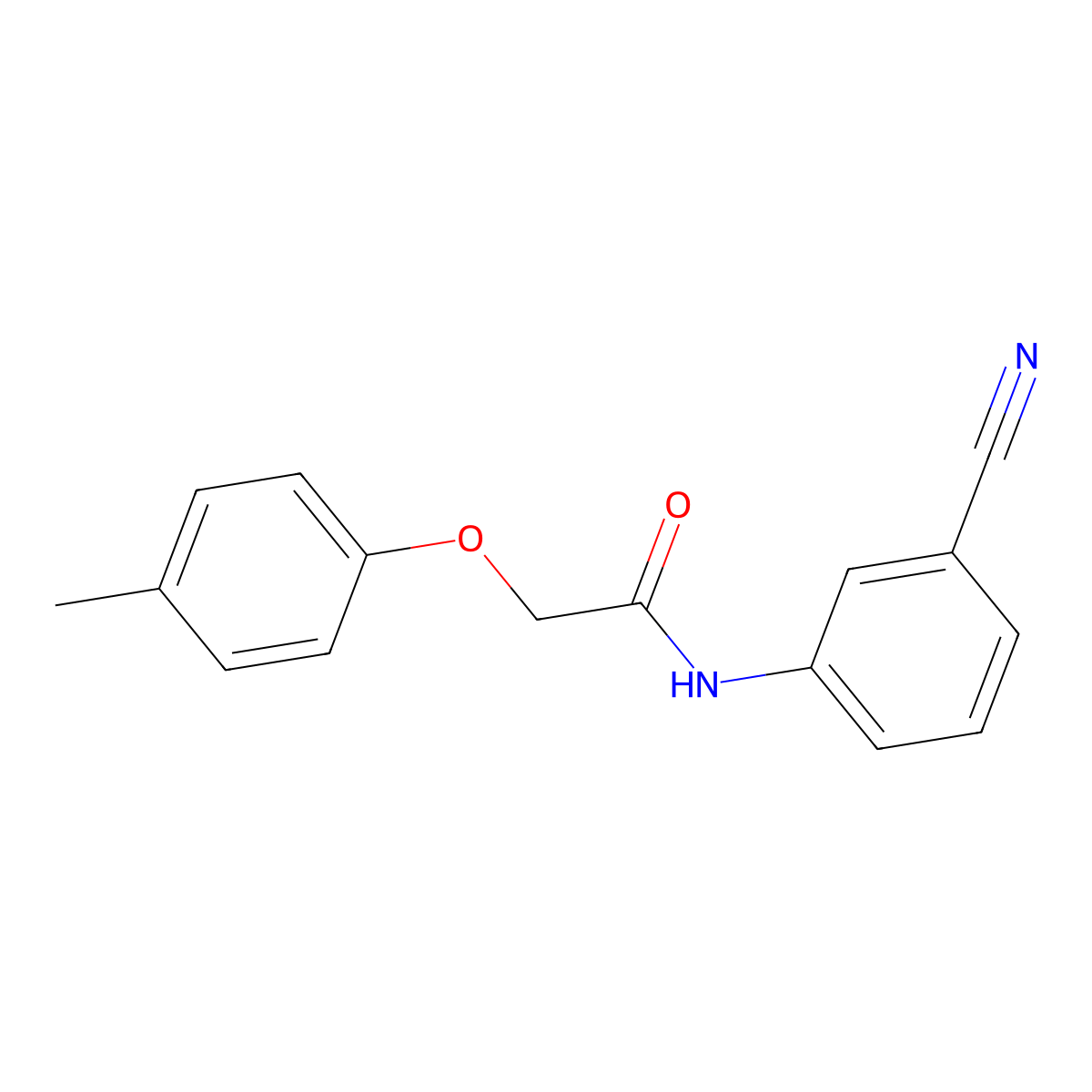 N-(3-cyanophenyl)-2-(4-methylphenoxy)acetamide molecular structure, CAS 349473-78-5