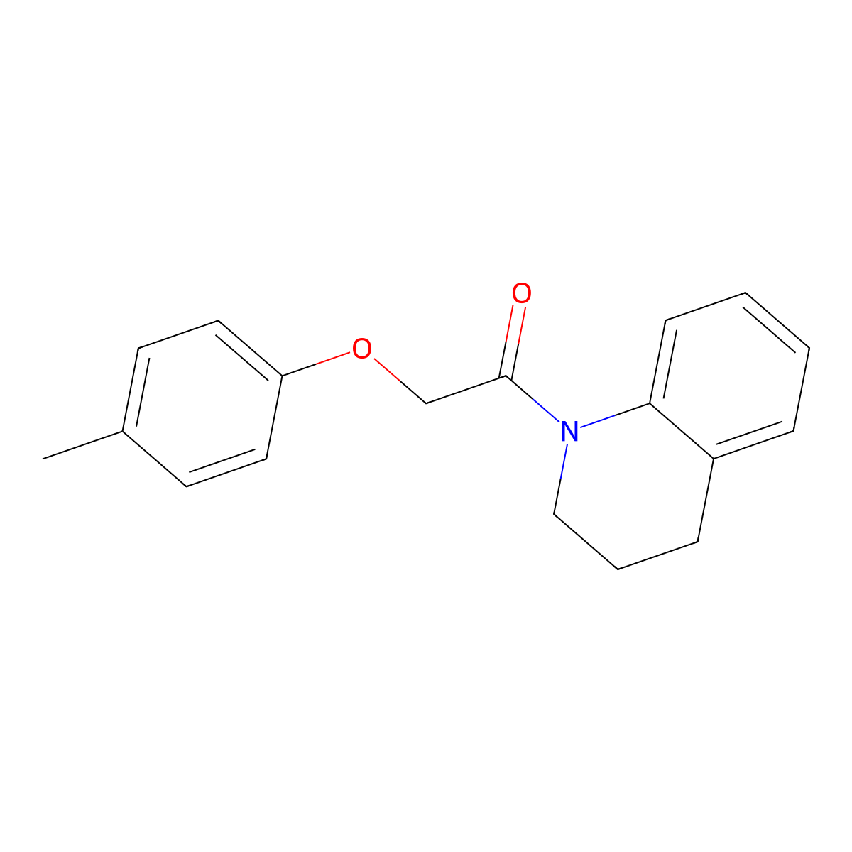 1-(3,4-Dihydro-2H-quinolin-1-yl)-2-p-tolyloxy-ethanone molecular structure, CAS 349473-92-3