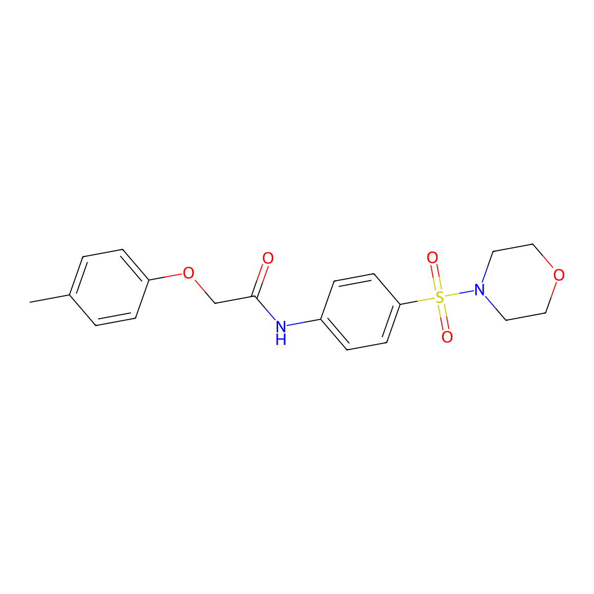 2-(4-methylphenoxy)-N-(4-morpholin-4-ylsulfonylphenyl)acetamide molecular structure, CAS 349473-94-5