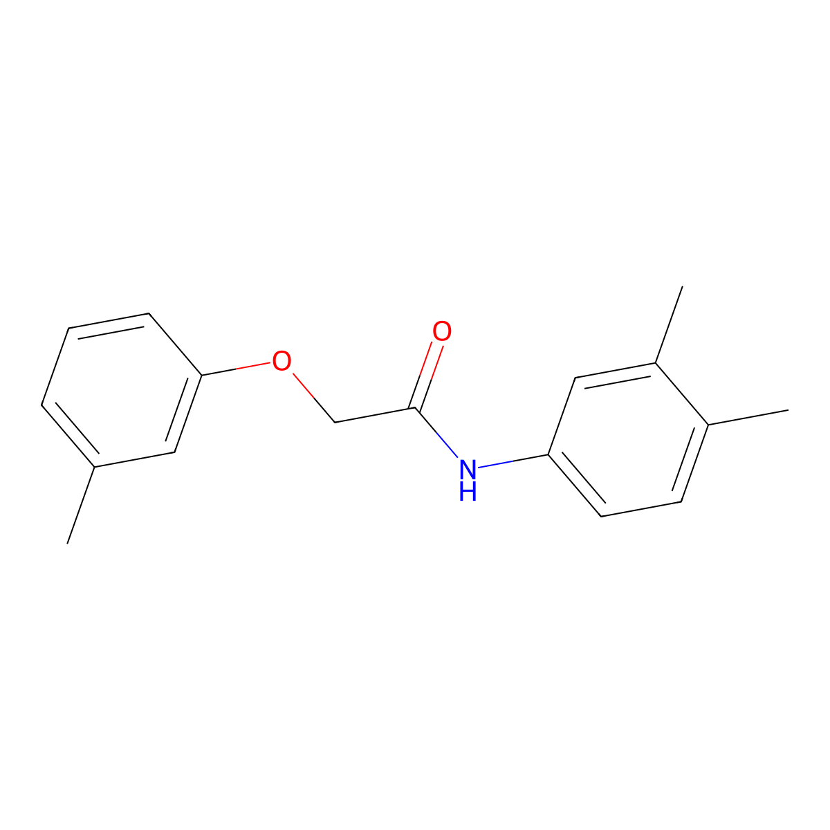 N-(3,4-dimethylphenyl)-2-(3-methylphenoxy)acetamide molecular structure, CAS 349474-03-9
