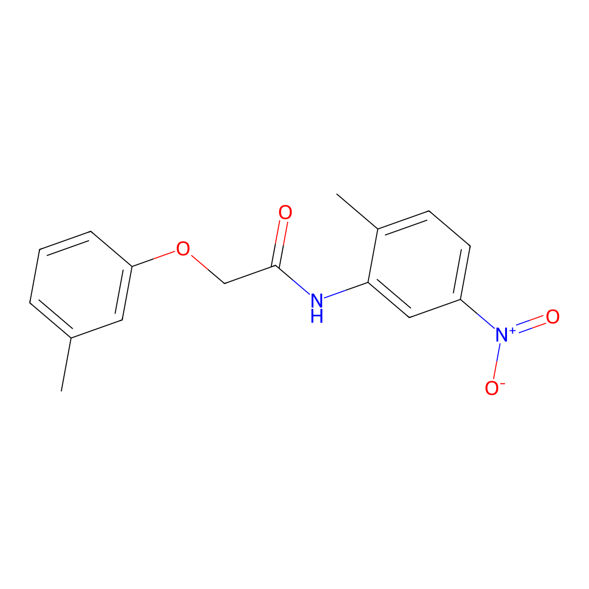N-(2-methyl-5-nitrophenyl)-2-(3-methylphenoxy)acetamide molecular structure, CAS 349474-16-4