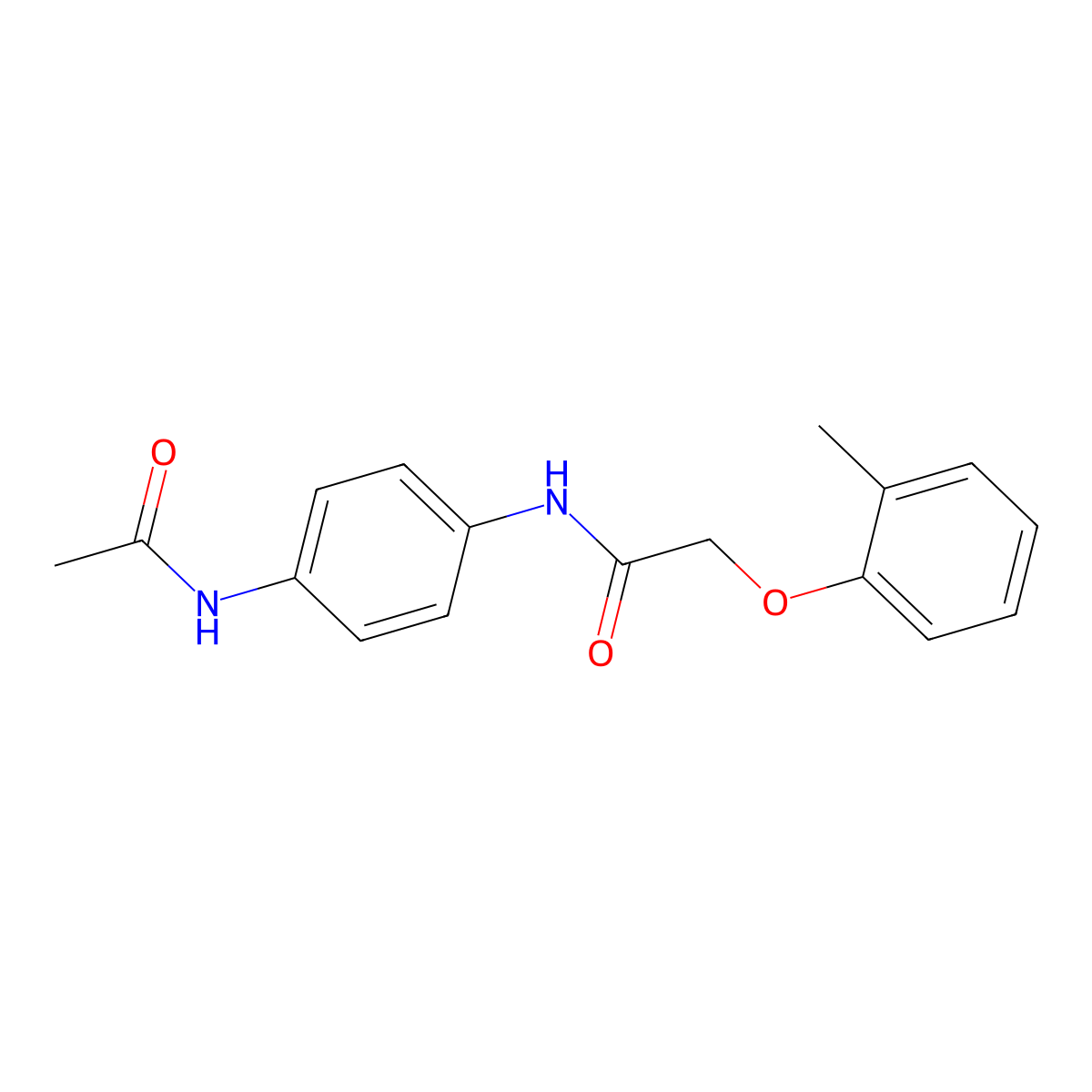 N-[4-(acetylamino)phenyl]-2-(2-methylphenoxy)acetamide molecular structure, CAS 349474-37-9