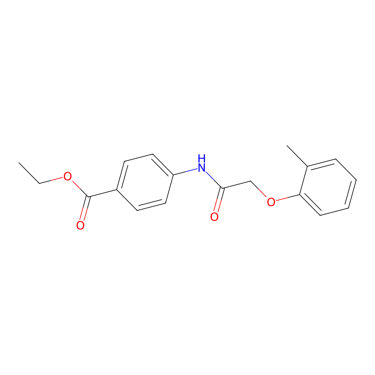 Ethyl 4-{[(2-methylphenoxy)acetyl]amino}benzoate molecular structure, CAS 349474-38-0