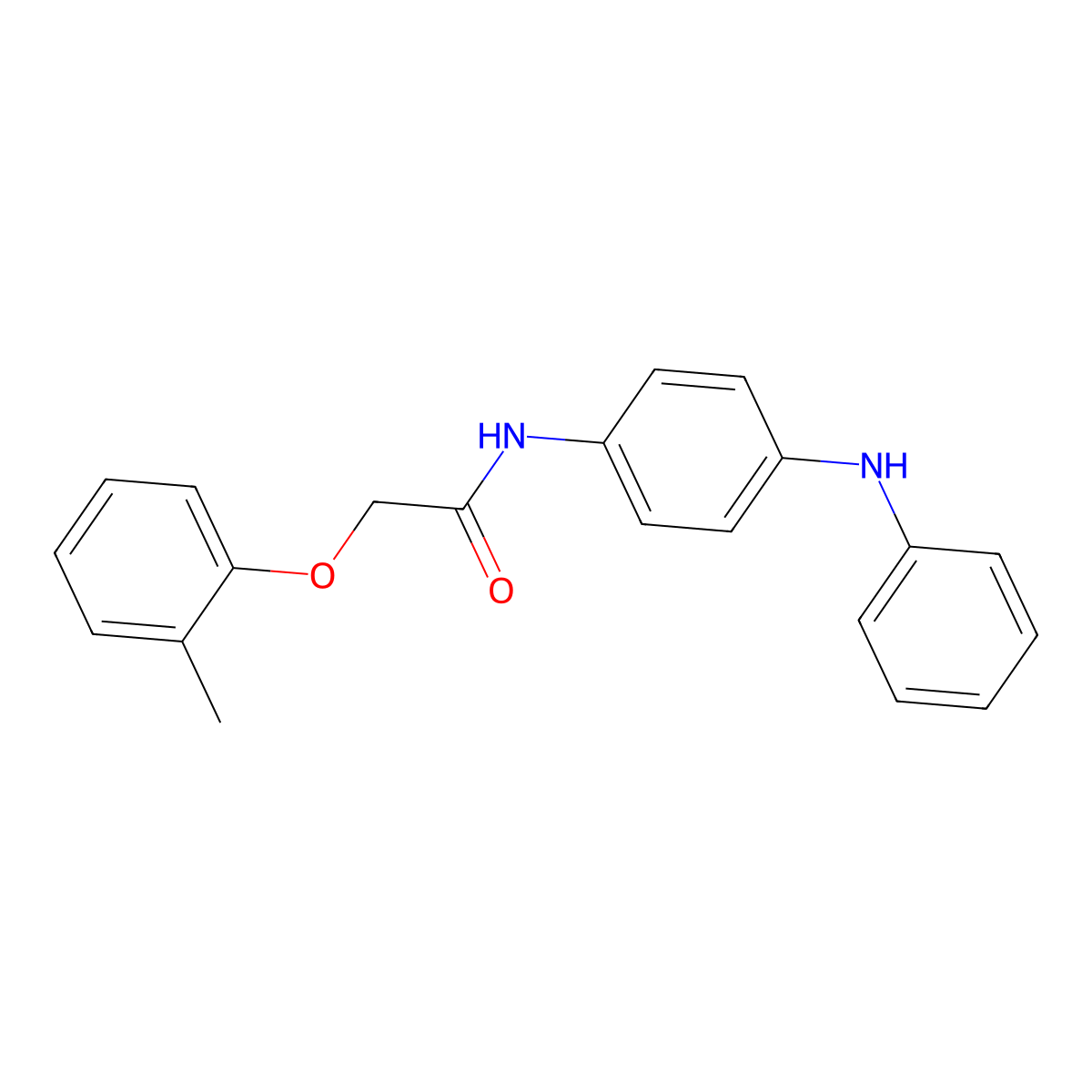 N-(4-anilinophenyl)-2-(2-methylphenoxy)acetamide molecular structure, CAS 349474-40-4