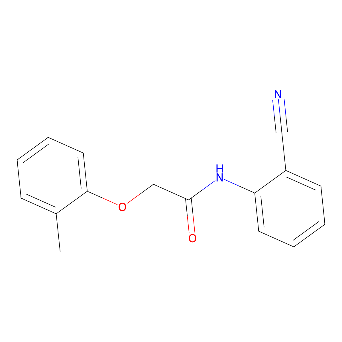 N-(2-cyanophenyl)-2-(2-methylphenoxy)acetamide molecular structure, CAS 349474-44-8