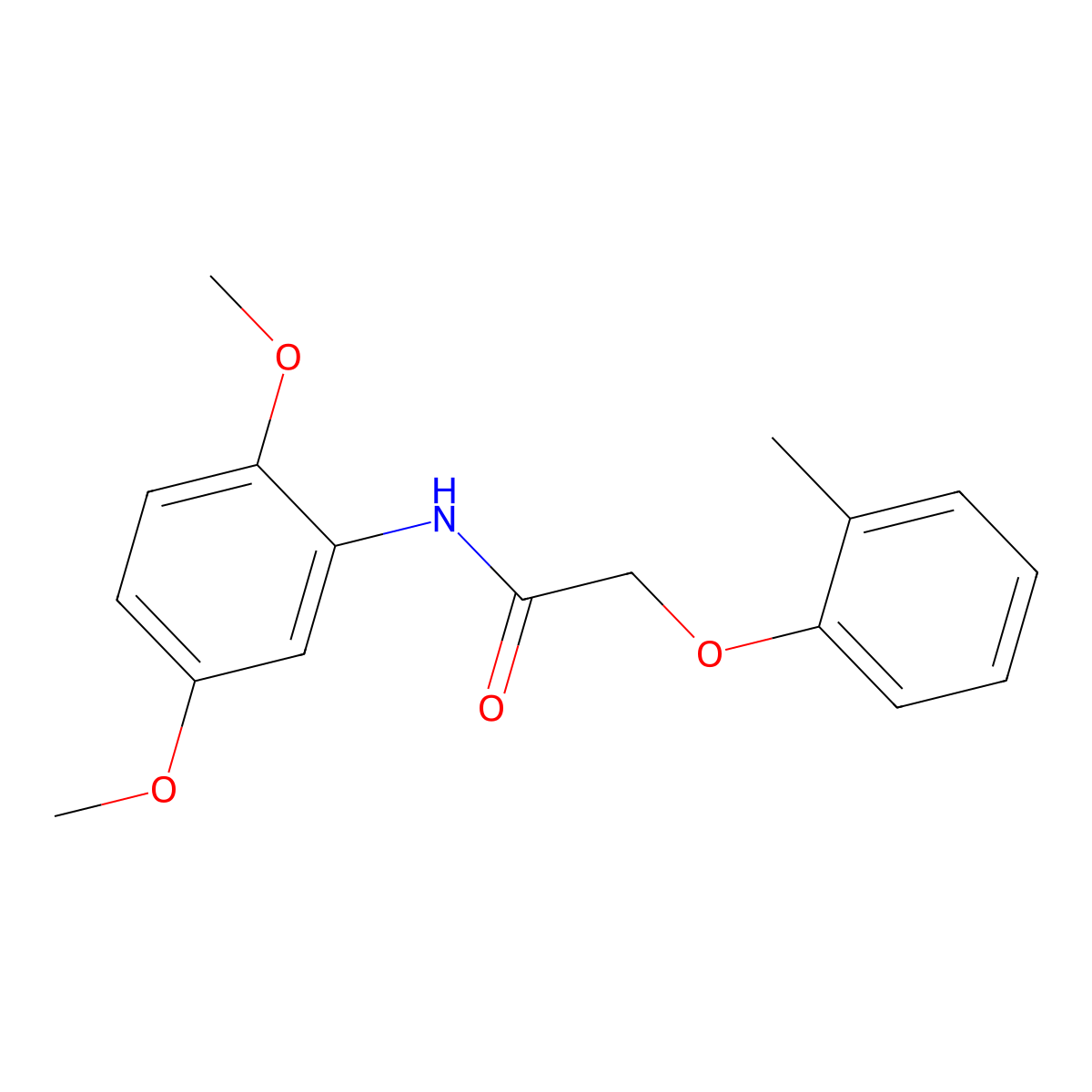 N-(2,5-dimethoxyphenyl)-2-(2-methylphenoxy)acetamide molecular structure, CAS 349474-51-7