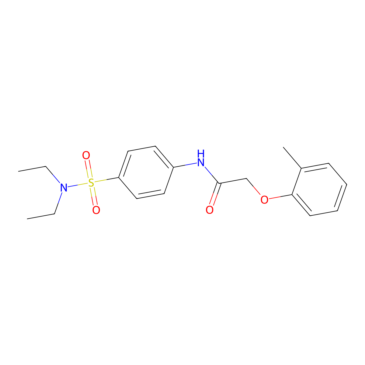 N-[4-(diethylsulfamoyl)phenyl]-2-(2-methylphenoxy)acetamide molecular structure, CAS 349474-59-5