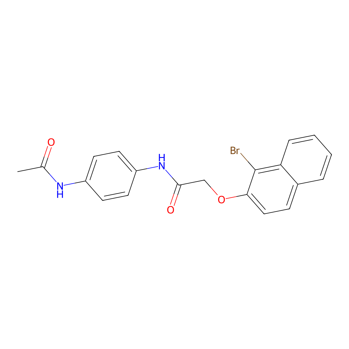 N-[4-(acetylamino)phenyl]-2-[(1-bromo-2-naphthyl)oxy]acetamide molecular structure, CAS 349474-86-8