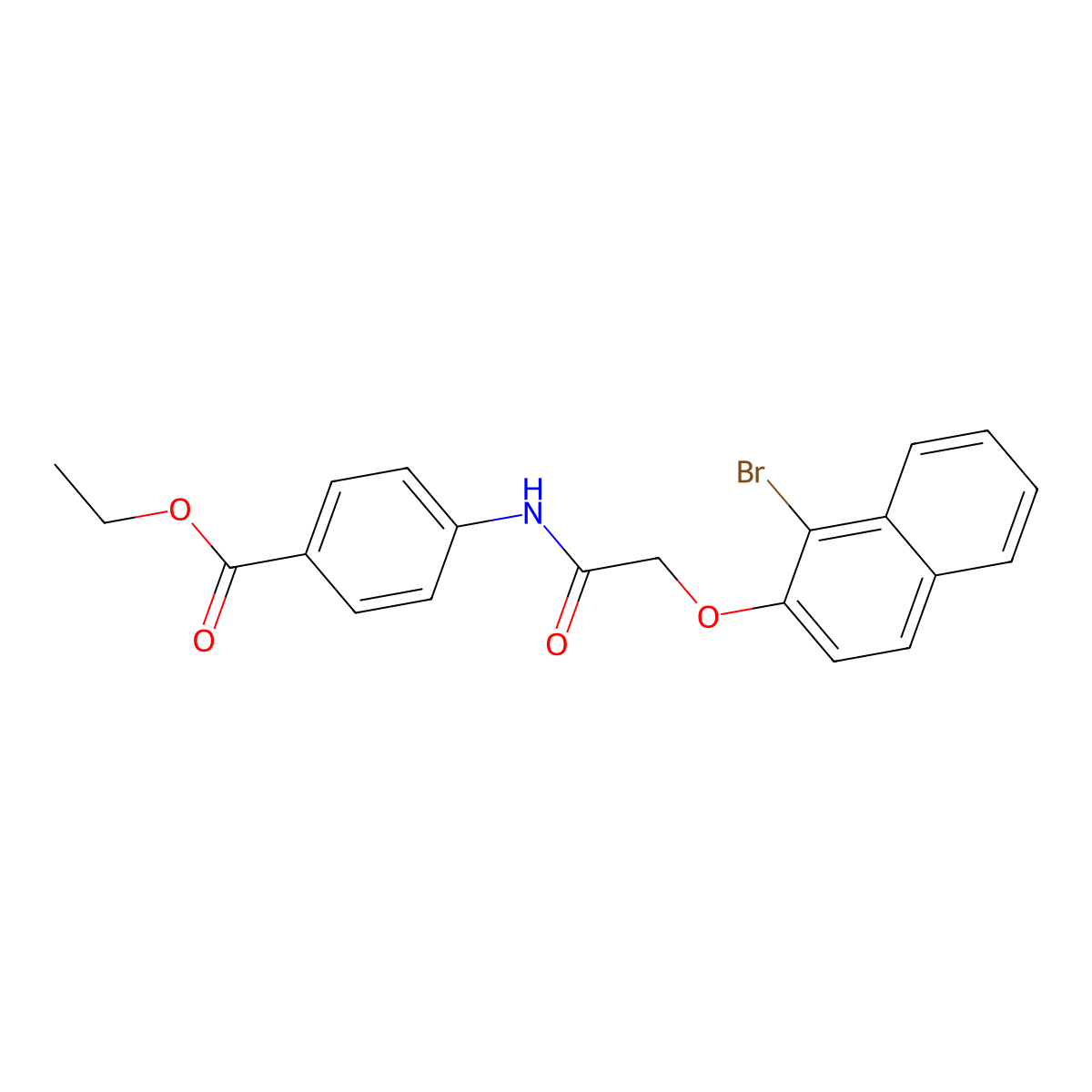 Ethyl 4-({[(1-bromo-2-naphthyl)oxy]acetyl}amino)benzoate molecular structure, CAS 349474-89-1