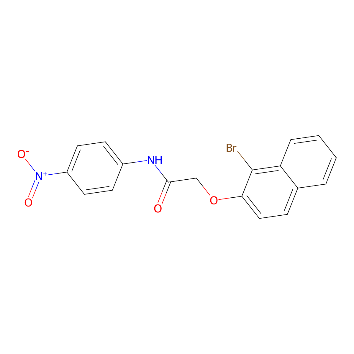 2-(1-bromonaphthalen-2-yl)oxy-N-(4-nitrophenyl)acetamide molecular structure, CAS 349474-91-5