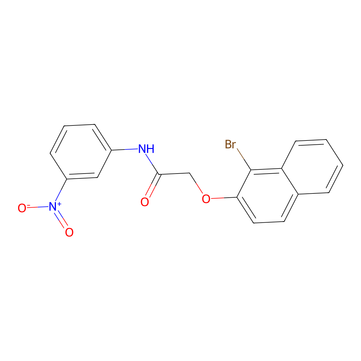 2-[(1-bromo-2-naphthyl)oxy]-N-{3-nitrophenyl}acetamide molecular structure, CAS 349474-96-0