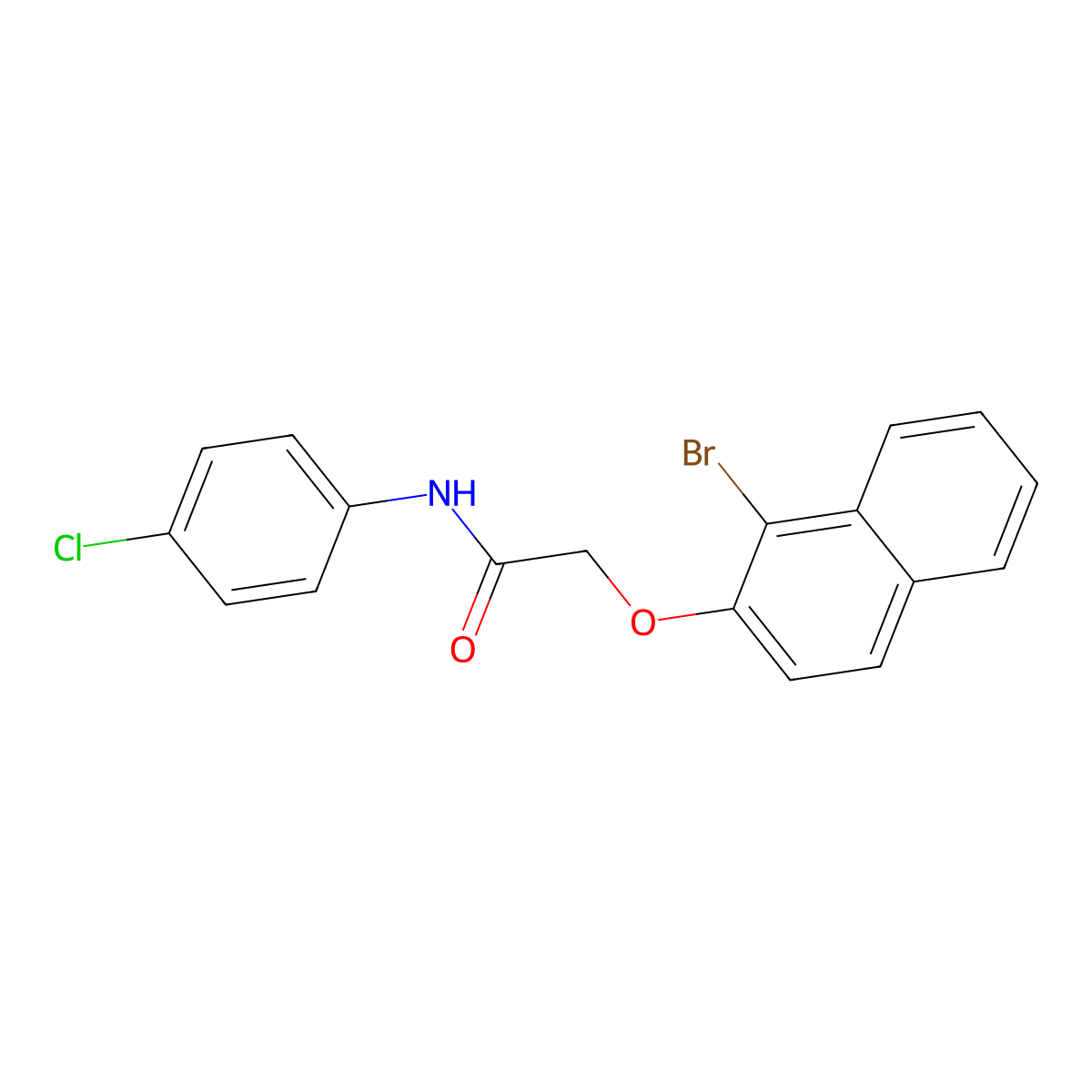 2-[(1-bromo-2-naphthyl)oxy]-N-(4-chlorophenyl)acetamide molecular structure, CAS 349474-97-1
